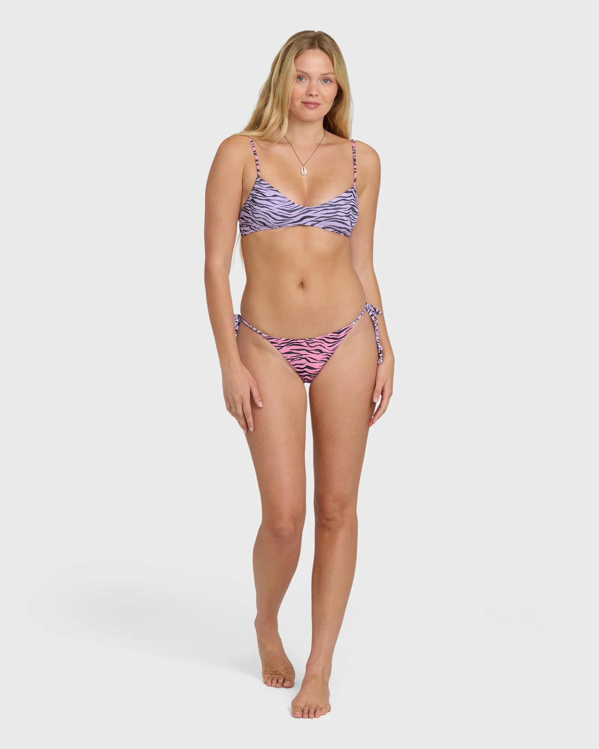 Pretty Wild Tie-Side Tanga Bikini Bottoms - Pink Sunset - Image 4