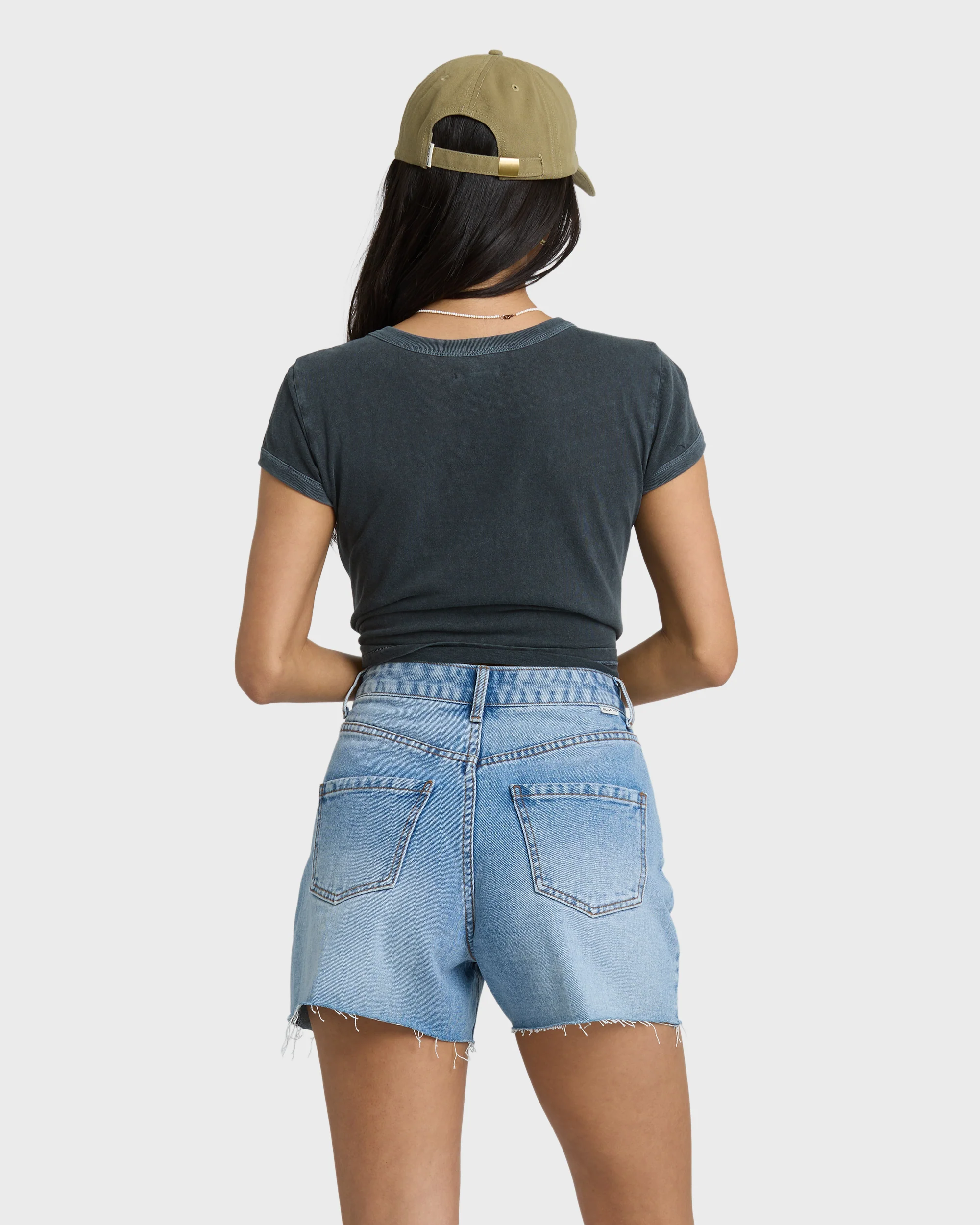 Riley Denim Shorts - Faded Indigo Fray - Image 2