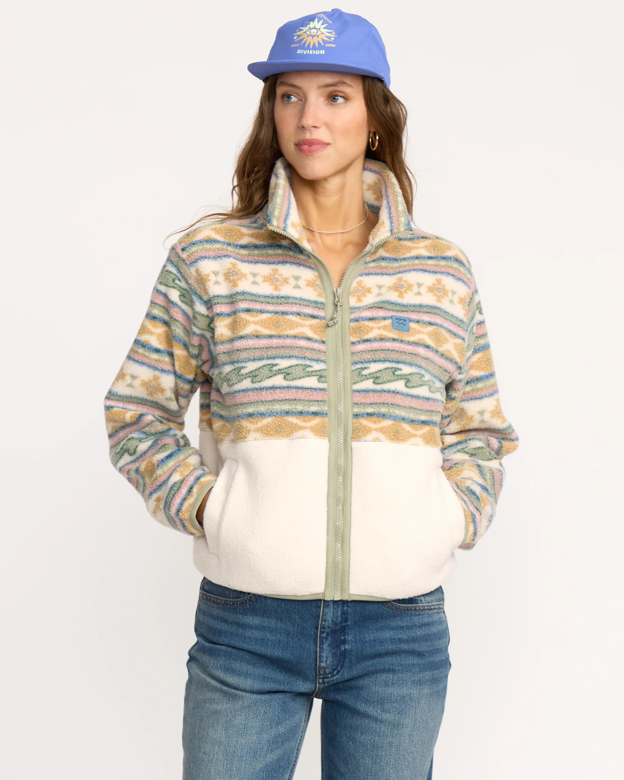 A/Div Rock Jetty Mock Neck Zip Sherpa Fleece - Whitecap - Image 3