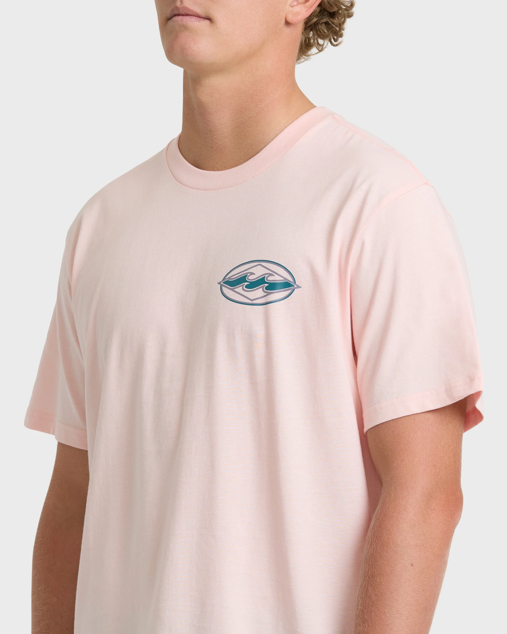 Rotor Diamond Premium Short Sleeve Knit Graphic T-Shirt - Light Pink - Image 5