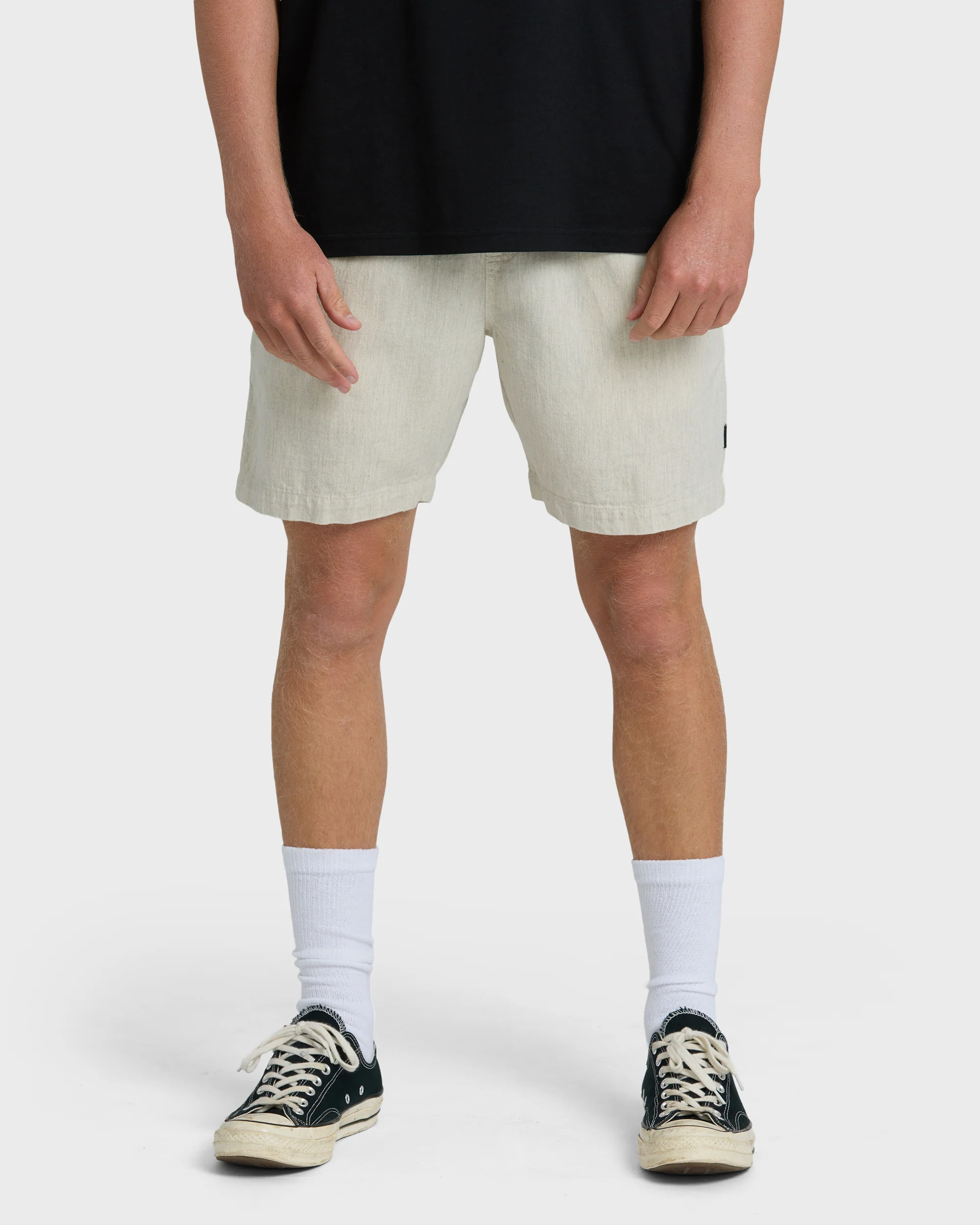 San O Layback 16" Linen Shorts - Oatmeal Heather