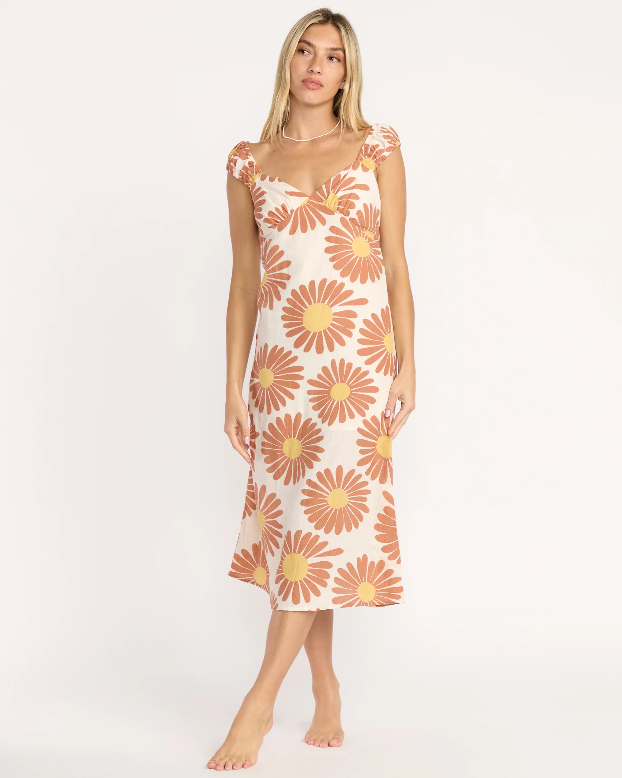 Shine On Midi Dress - Whitecap