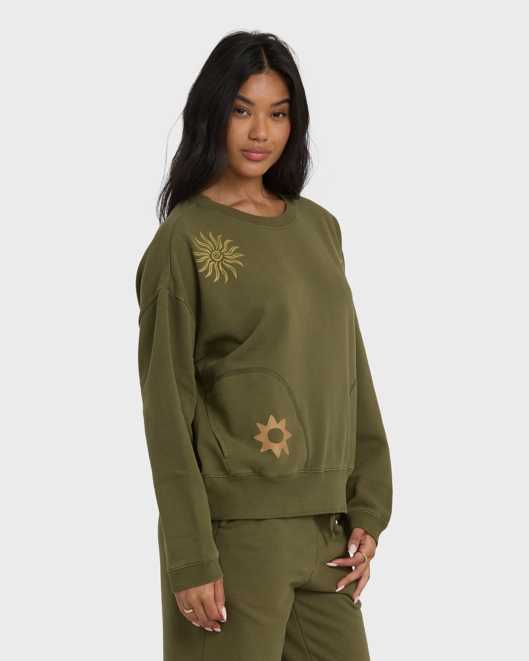 Sightseer Wave Crewneck Sweatshirt - Martini Olive - Image 6
