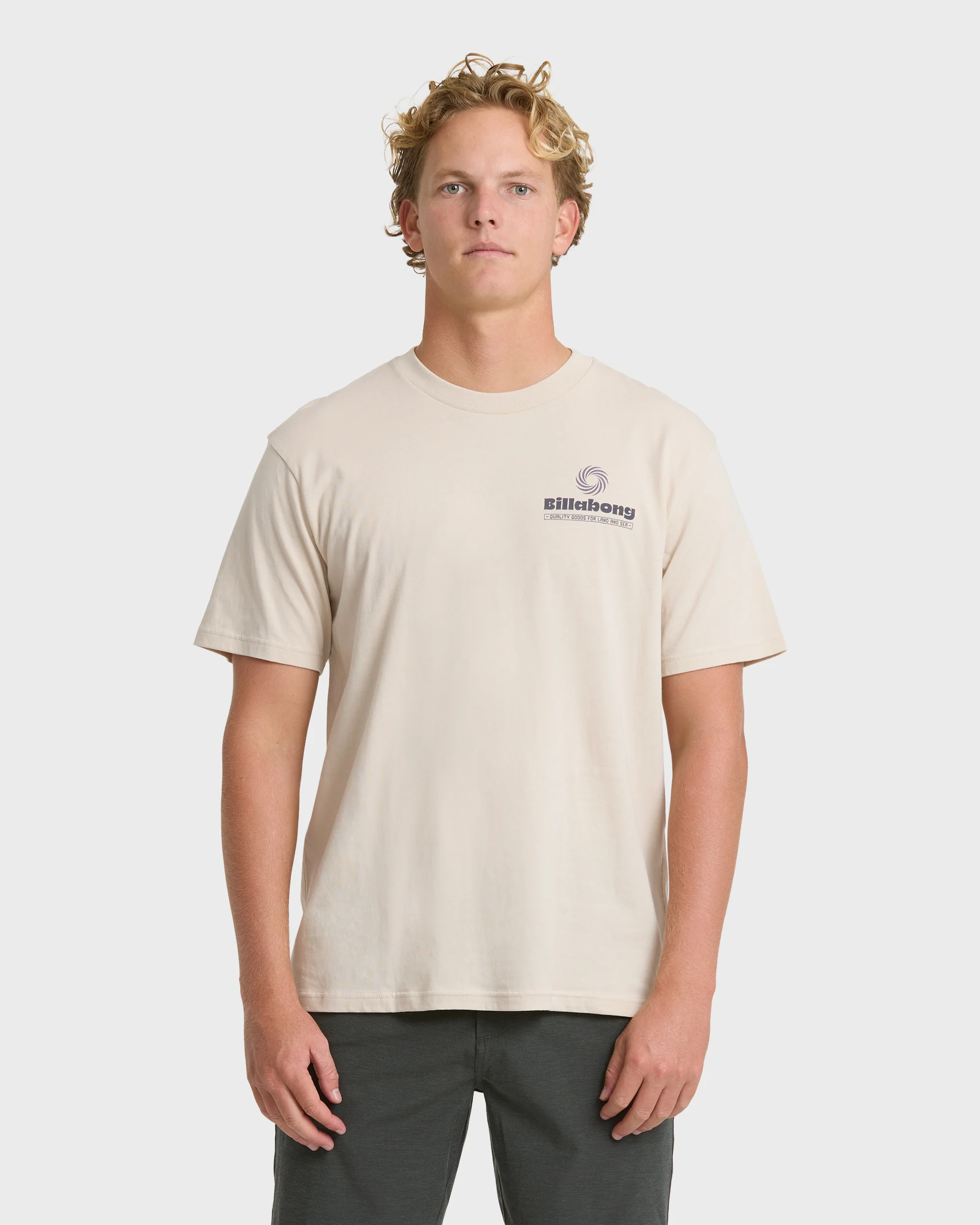 Single Fin Premium Short Sleeve Knit T-Shirt - Oatmeal