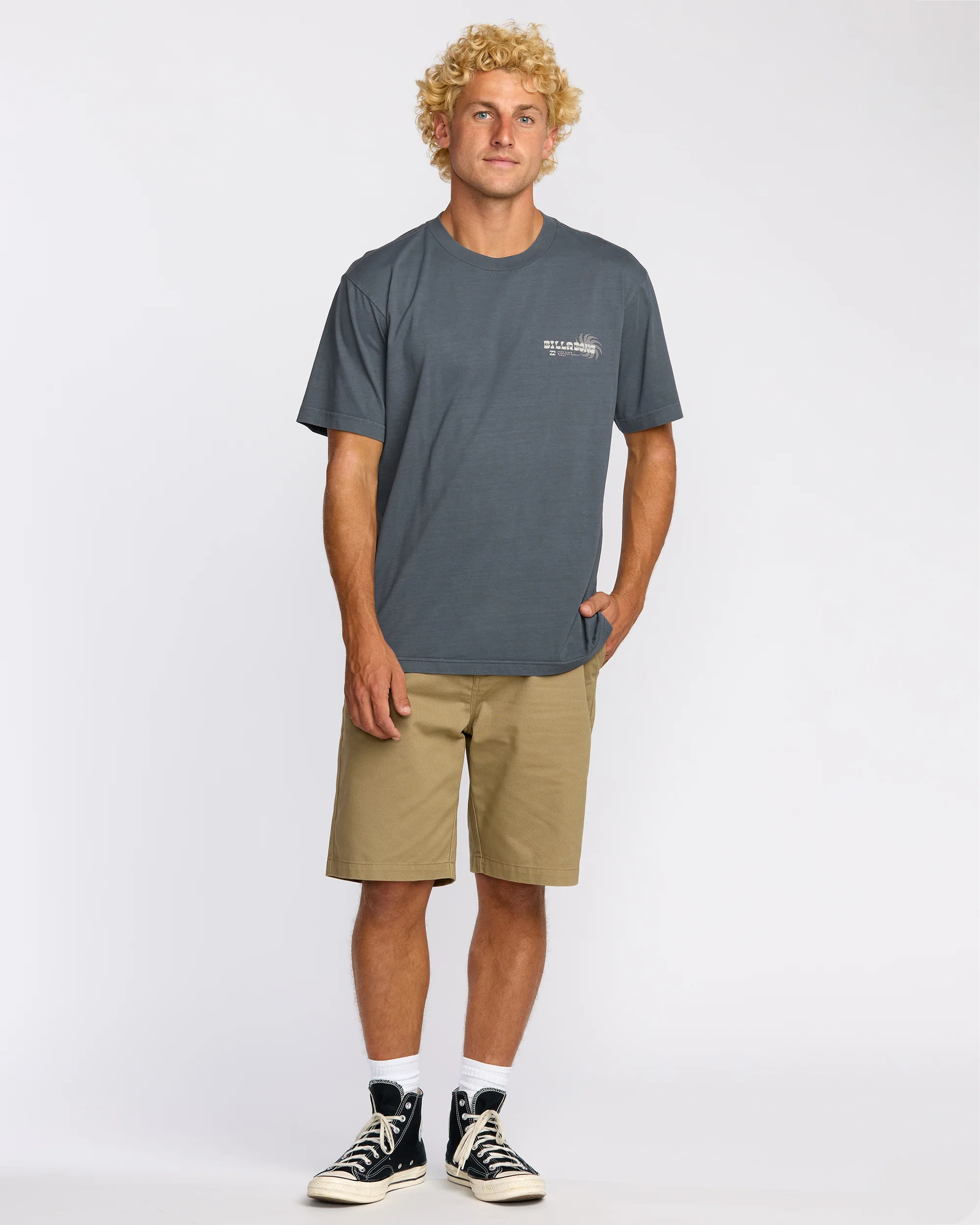 Single Fin Premium Wave Wash Short Sleeve T-Shirt - Midnight Blue - Image 4