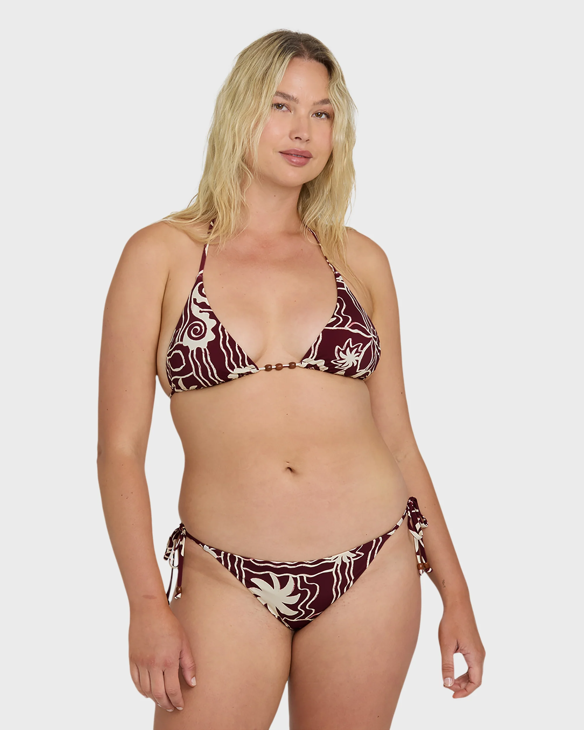 Sol Playa Tie-side Tanga Skimpy Bikini Bottom - Red Dahlia - Image 7