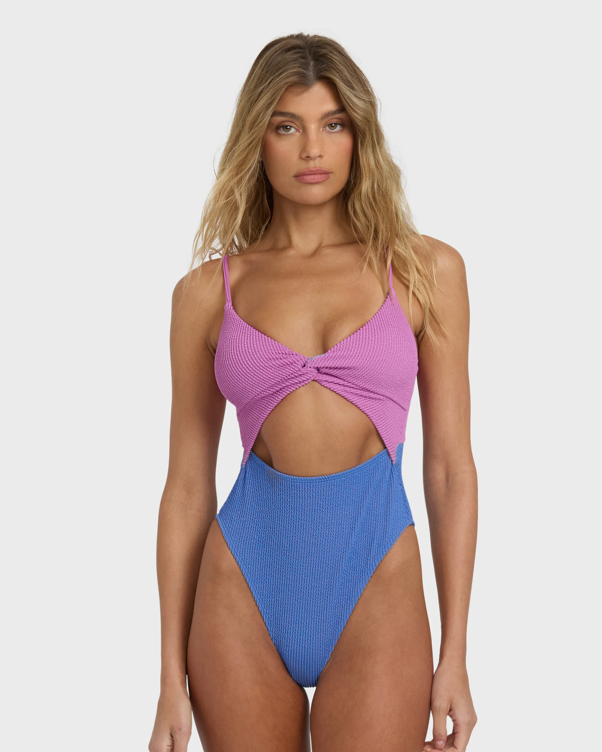 Summer Hi Color Block Mikahi One-piece Swimsuit - Multi