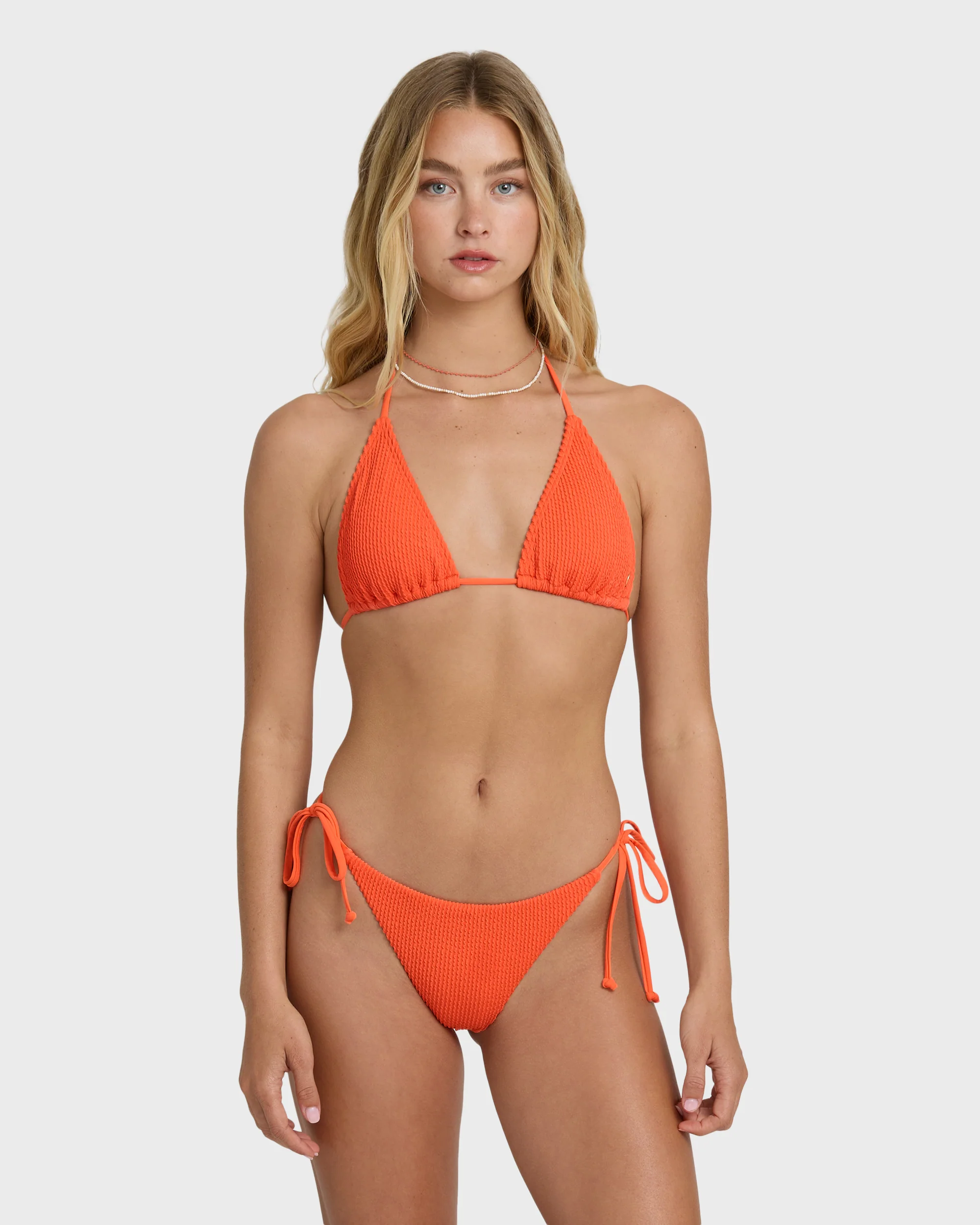 Summer Hi Remi Triangle Bikini Top - Hot Coral