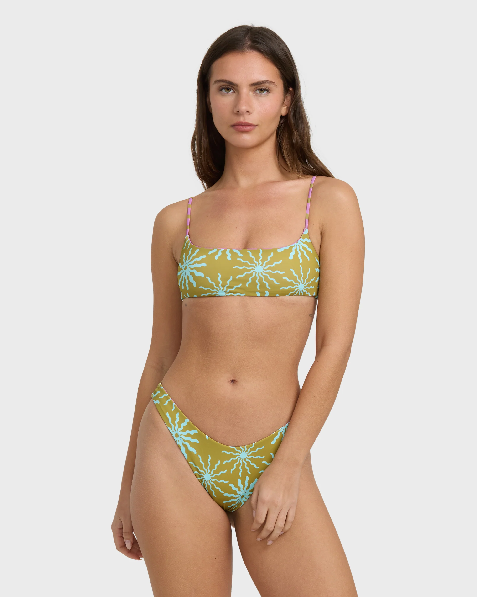 Sun Fired Reversible Jaclyn Crop Bikini Top - Moss