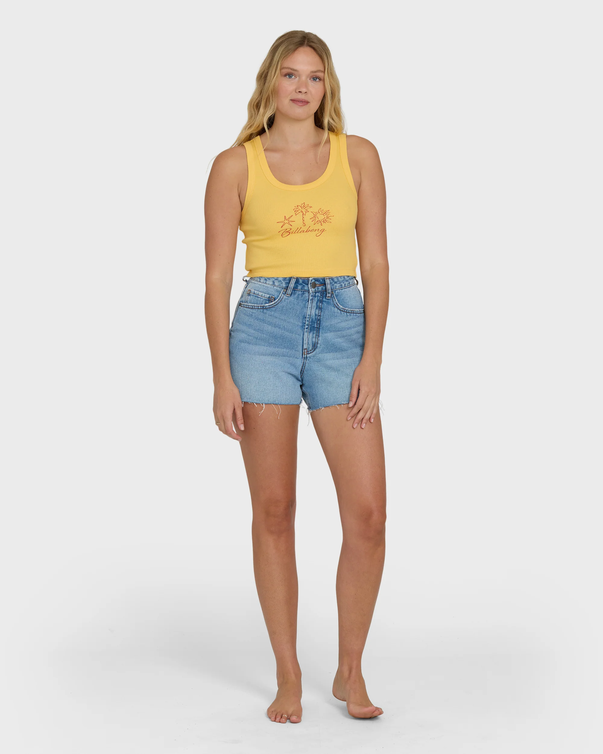 Sun Palm Seashell Tank Top - Soft Yellow - Image 4