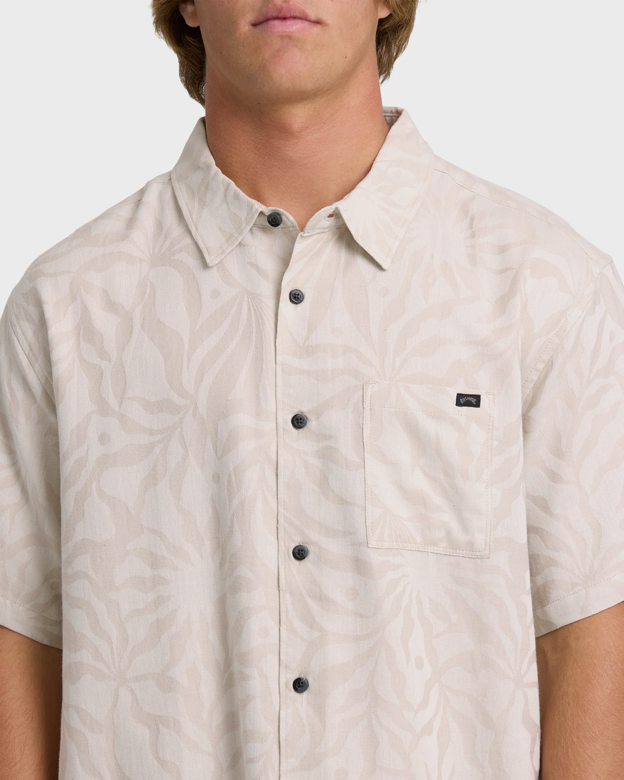 Sundays Jacquard Short Sleeve Shirt - Ash - Image 5