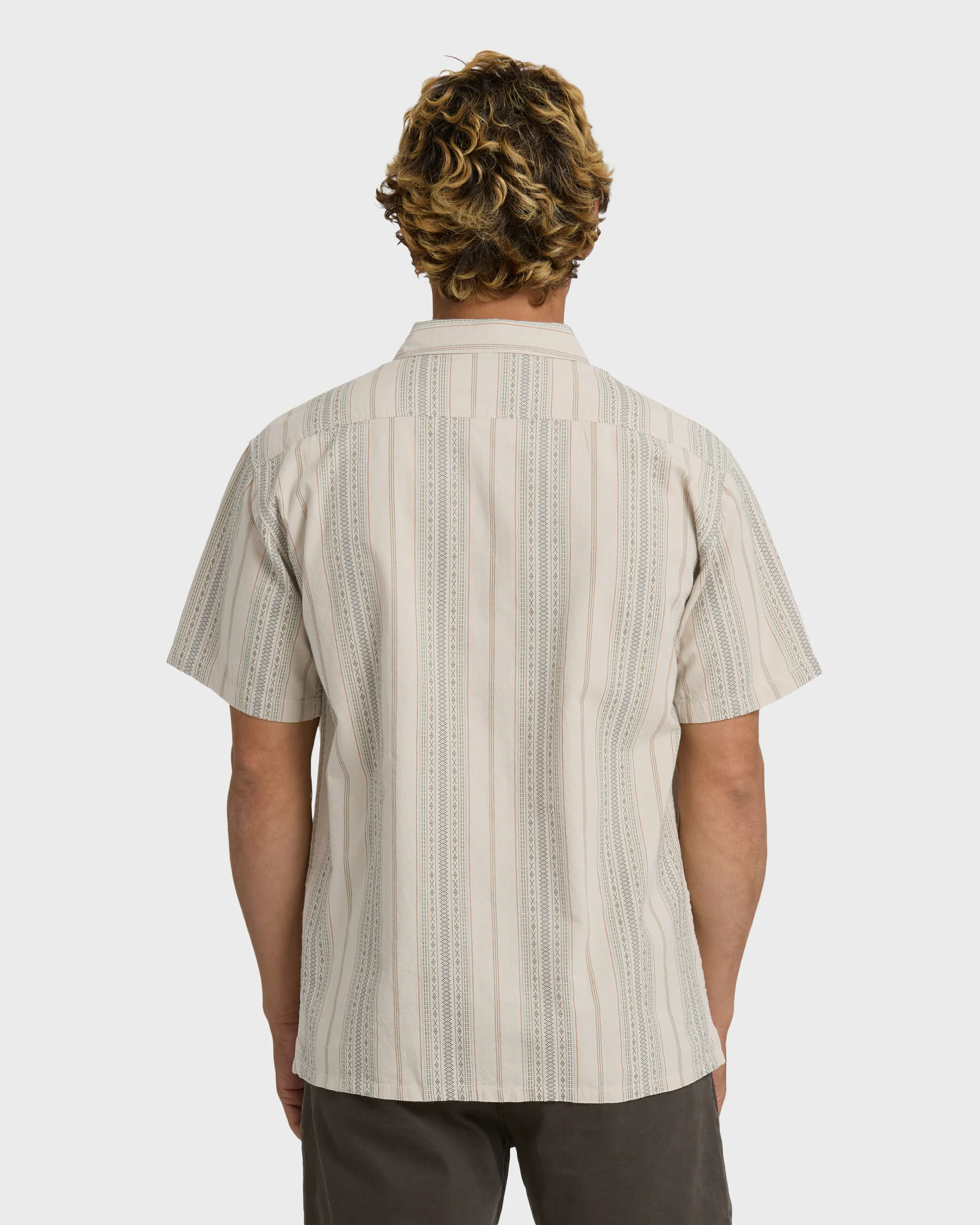 Sundays Jacquard Short Sleeve Shirt - Oatmeal - Image 2