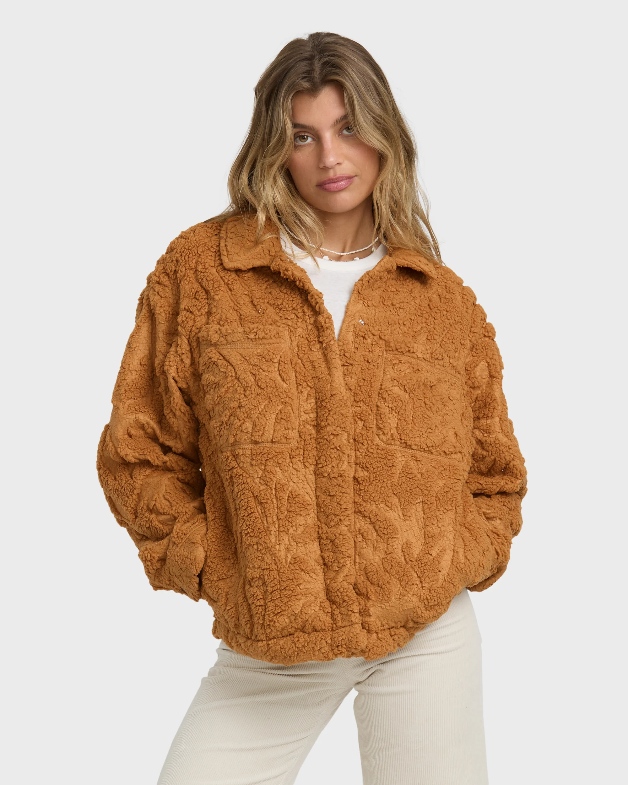 Sundown Sherpa Shacket - Camel - Image 3