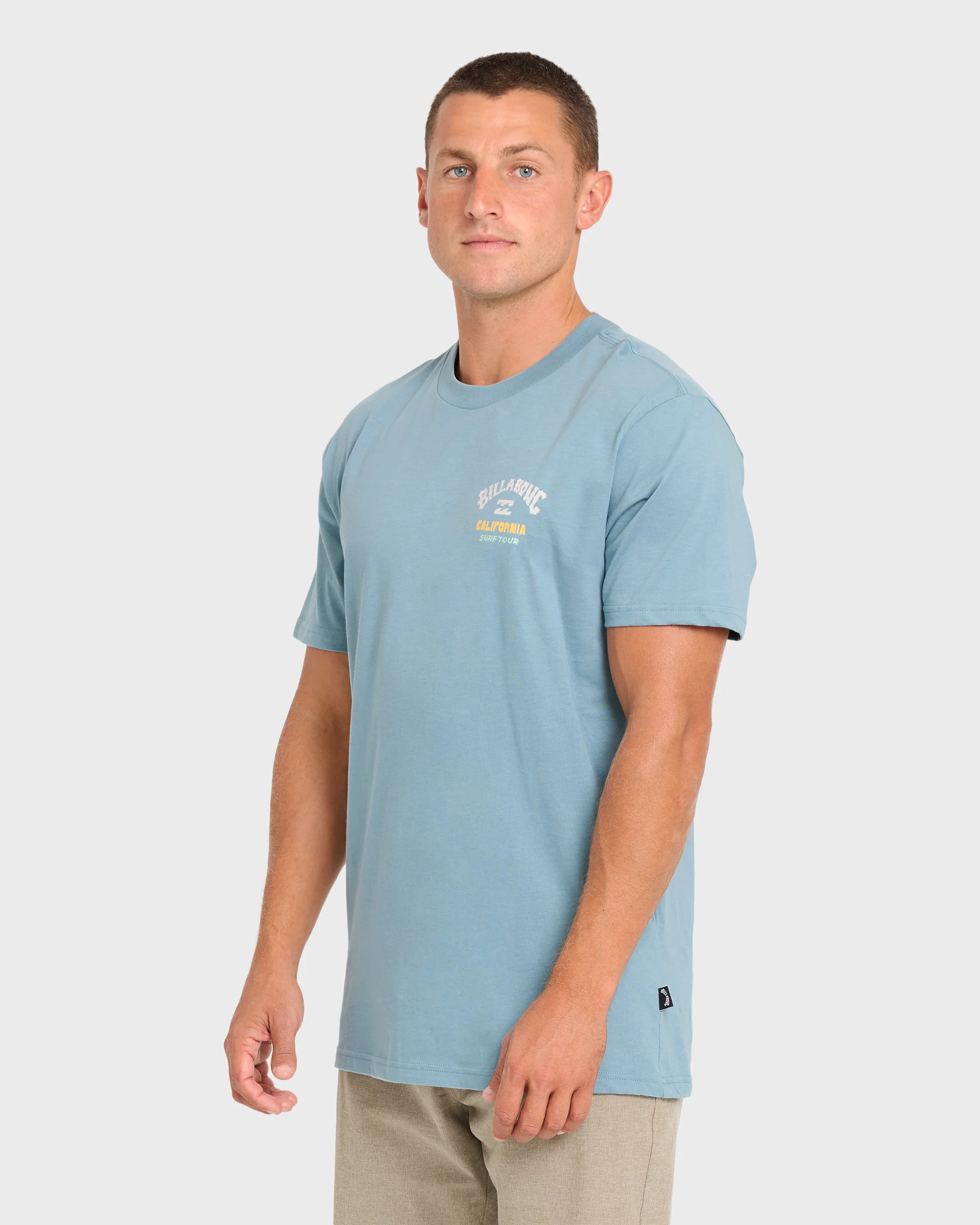 Surf Tour Ca Premium Short Sleeve T-Shirt - Washed Blue - Image 3