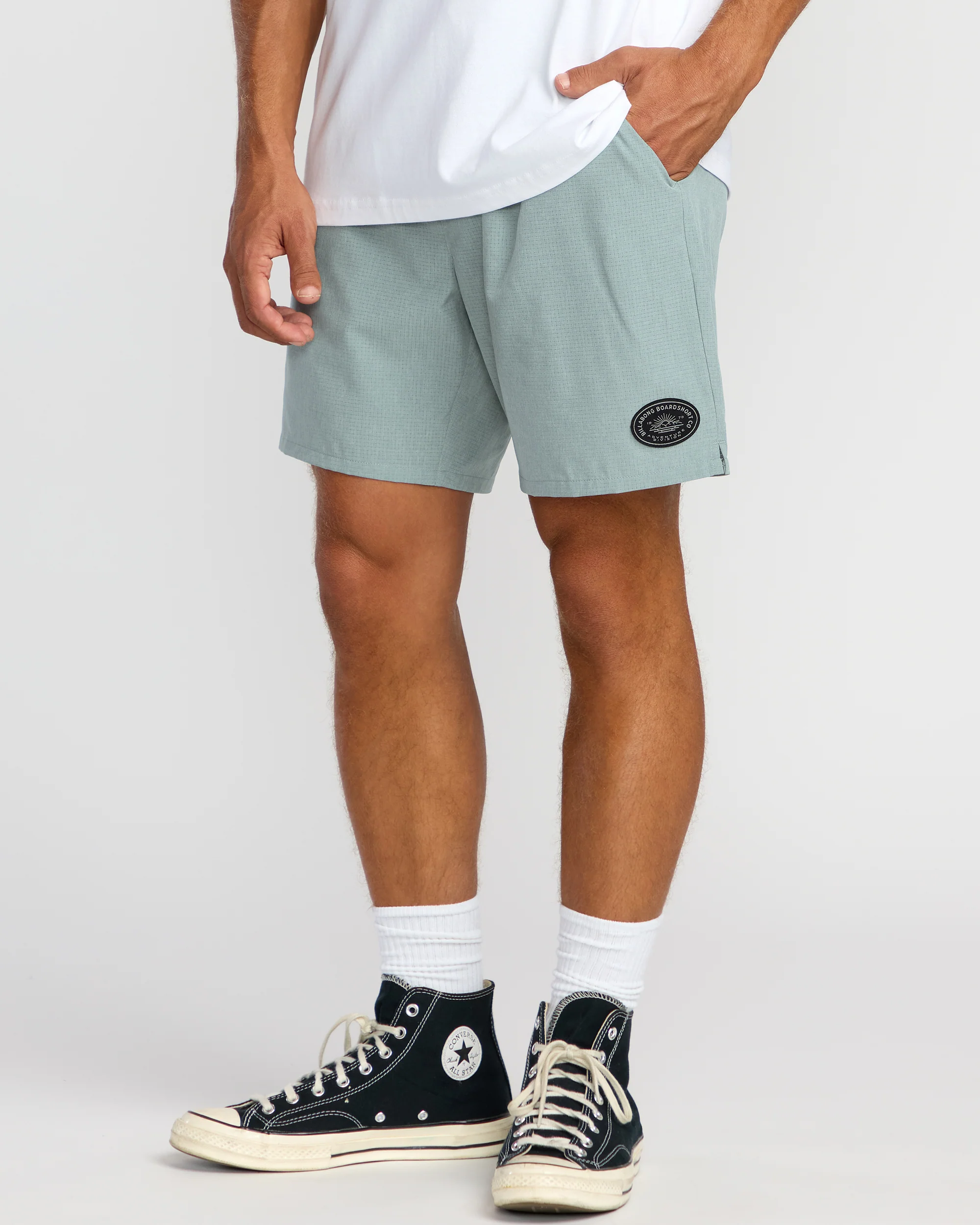 Surftrek Perforated Elastic 17" Hybrid Shorts - Sea Blue - Image 3