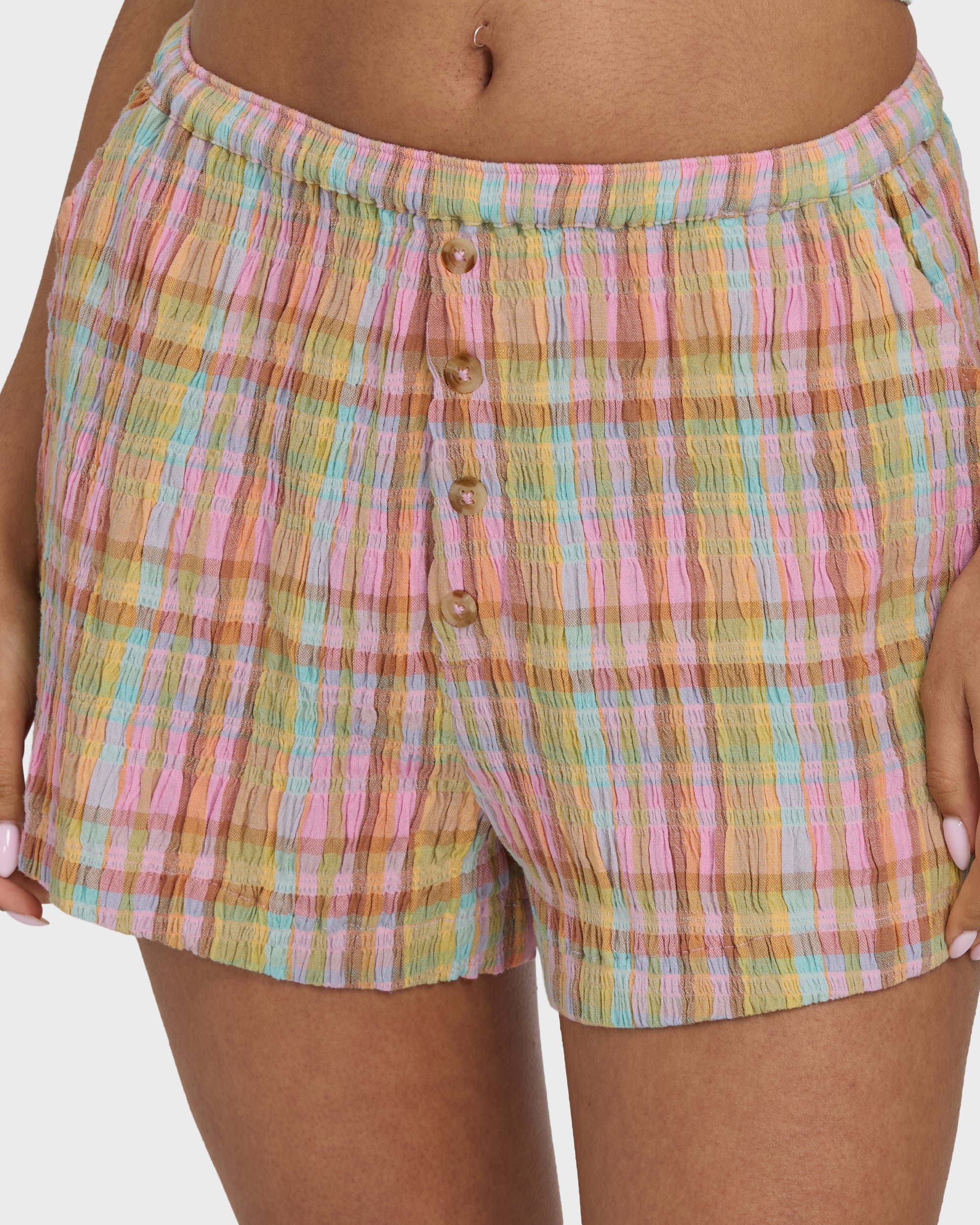 Sweet Check Woven Shorts - Party Pink - Image 5
