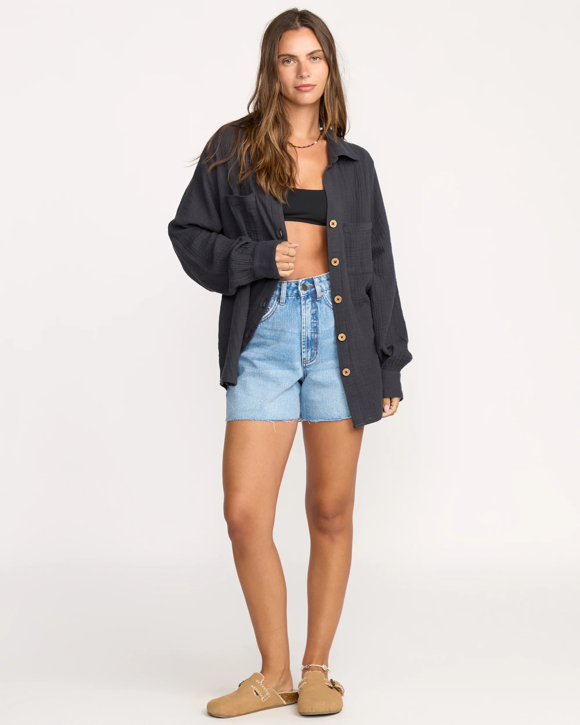 Sweet Swell Long Sleeve Shirt - Black Sands - Image 3