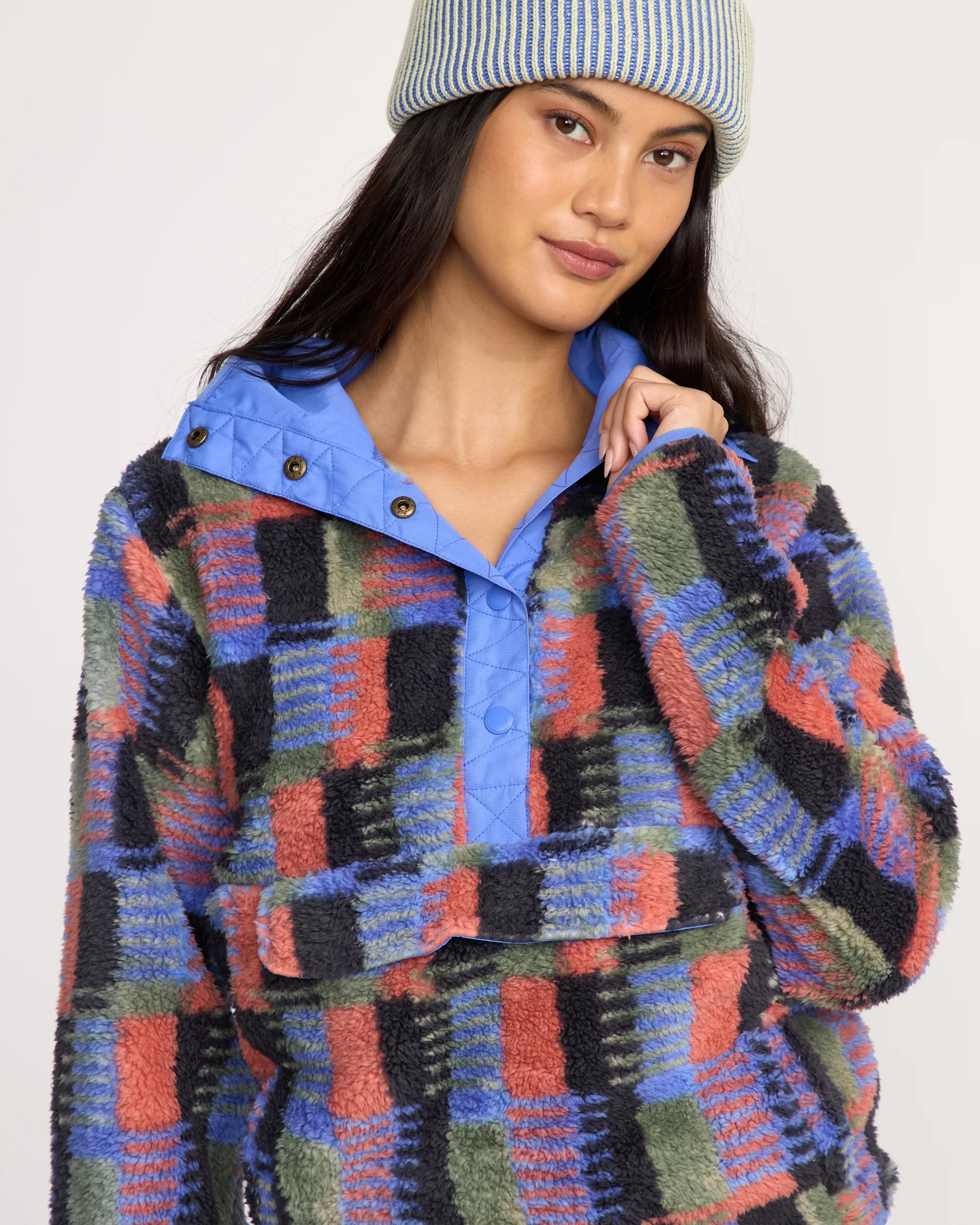 A/Div Switchback Pullover Half Snap Sherpa Fleece - Multi