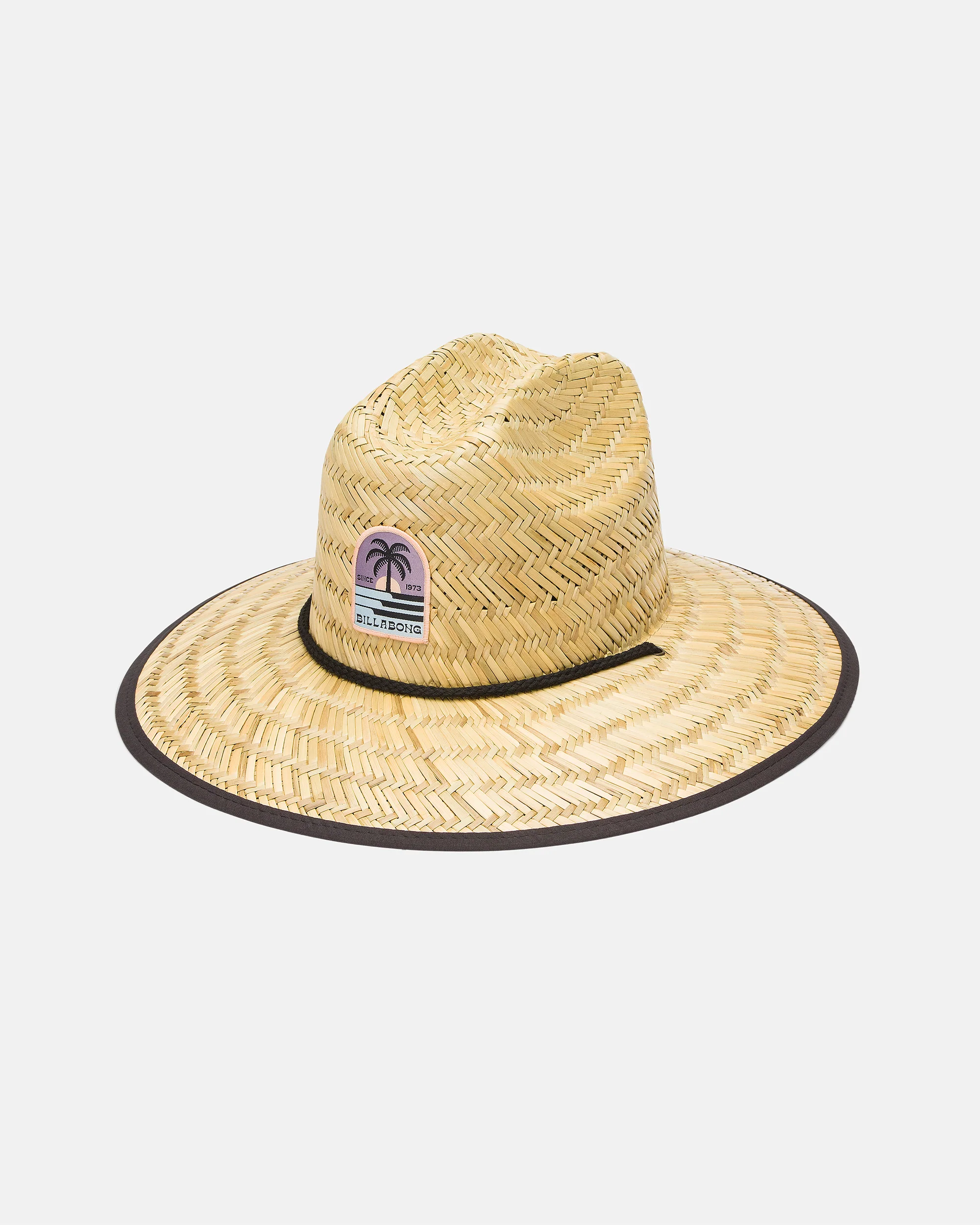 Tides Patch Straw Hat - Black Multi