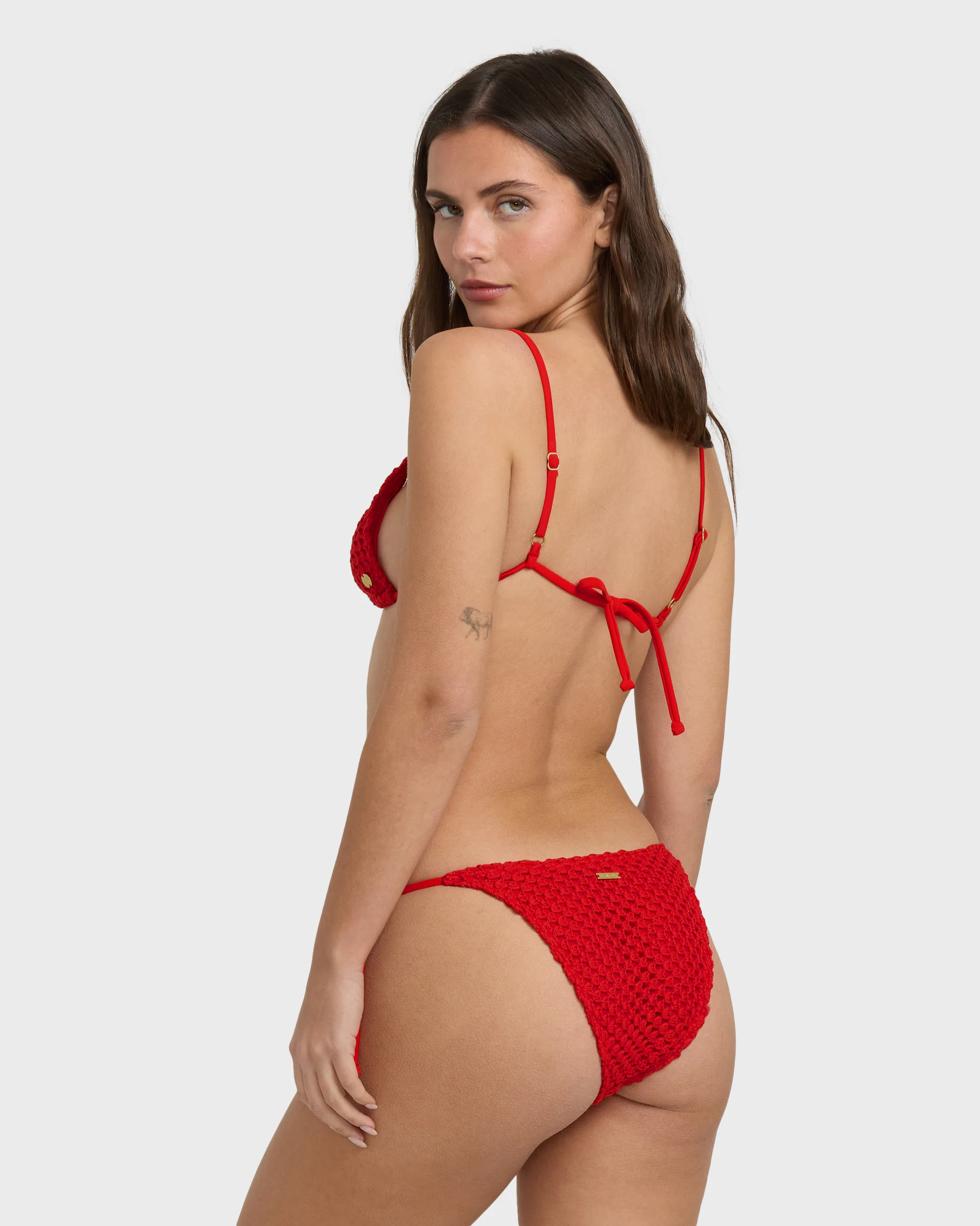 Twisted Tides Tie-side Hike Bikini Bottom - Red Aloha - Image 8