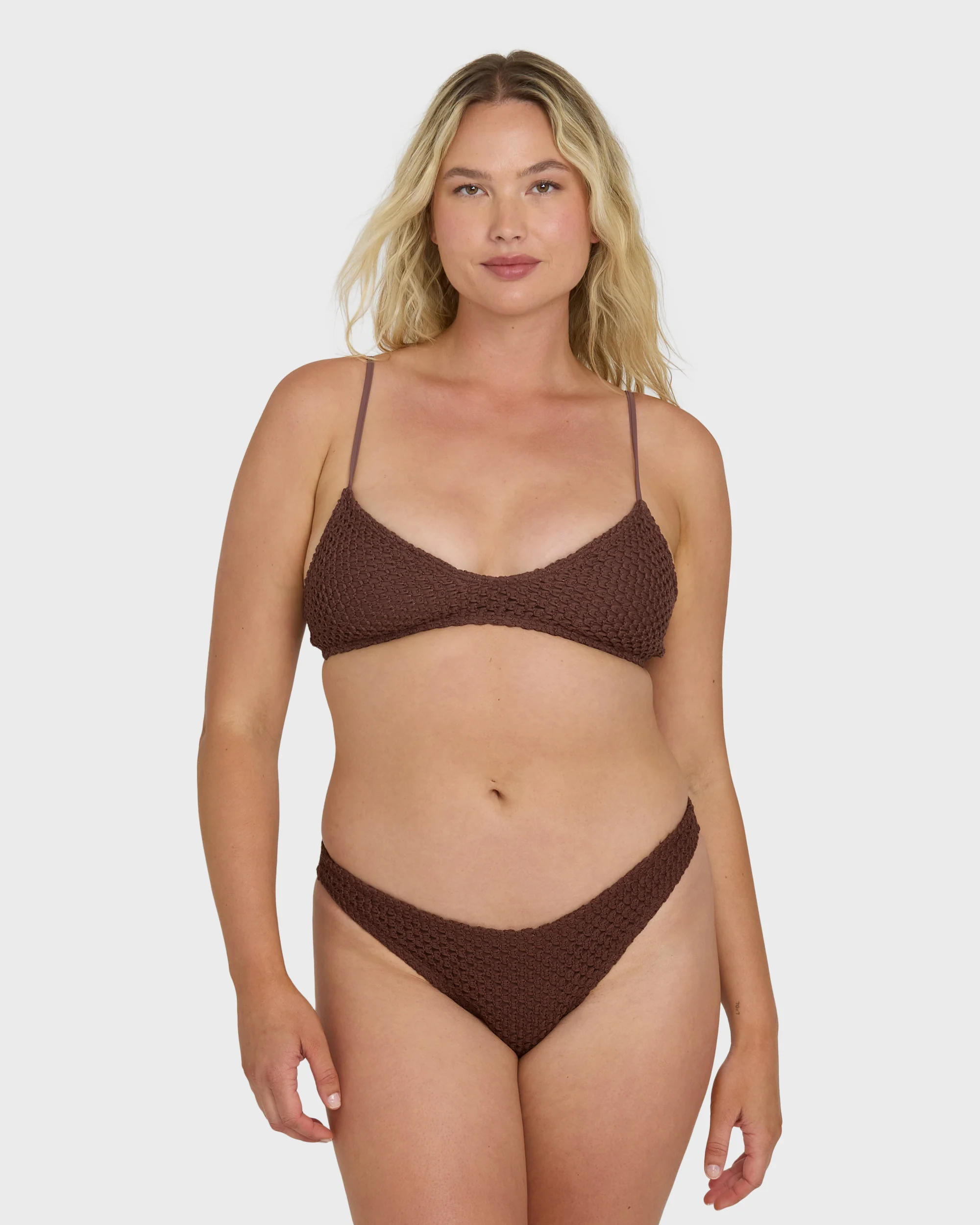 Twisted Tides V Bralette Bikini Top - Espresso - Image 6