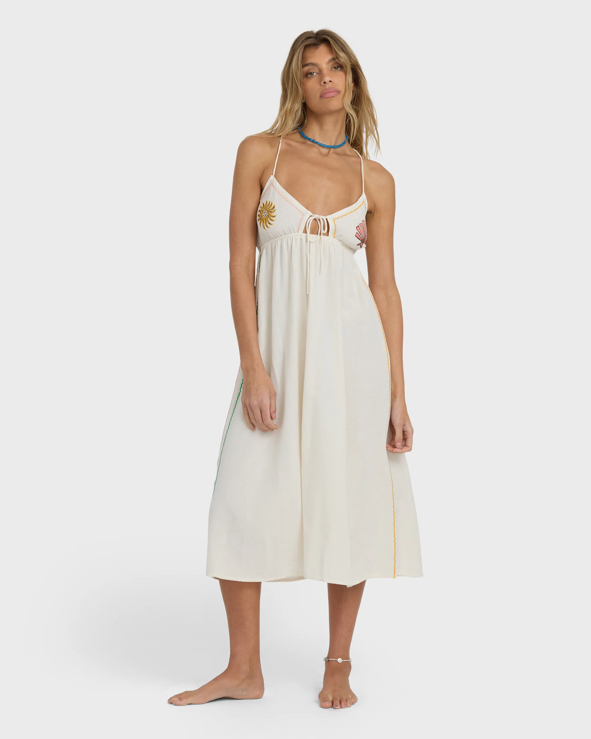 Wave Haze Midi Dress - Salt Crystal